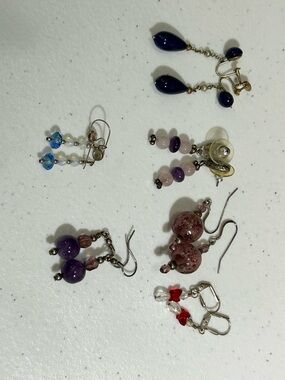 Assorted Women's Beaded Drop Earrings - Mixed Colors